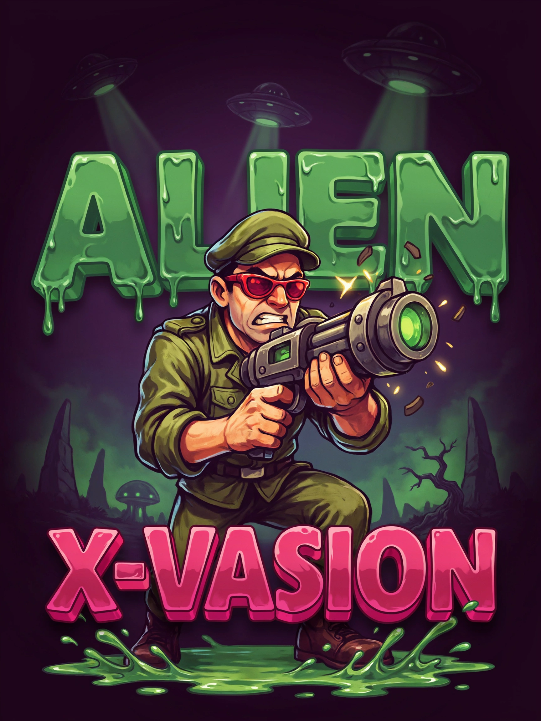 Alien X-Vasion pokie loading screen